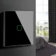 Išmanusis jutiklinis šviesos jungiklis Maclean MCE716B, Wi-Fi Tuya, 86x86 mm, juodas