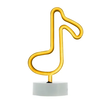 Music Note LED Neon Sign for Room Decor, Forever Light FSNE07, USB Powered, Warm White