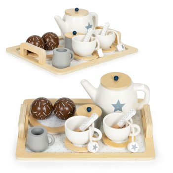 Wooden Tea Set for Kids Ecotoys (17 Pieces)