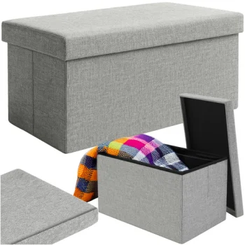 Ruhhy 00026131 Folding Storage Ottoman 76x38x38cm, Grey