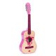 ECOTOYS didelė medinė gitara vaikams, 6 stygų, rožinė