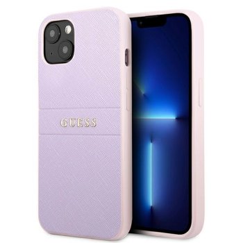 Apsauginis dėklas Guess Saffiano Hot Stamp iPhone 13 mini, violetinis