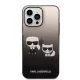 Karl Lagerfeld dėklas iPhone 14 Pro telefonui, juodas gradientas