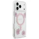 Guess Resin Flowers Glitter MagSafe dėklas iPhone 17 Pro Max, rožinis