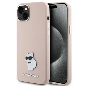 Karl Lagerfeld dėklas, skirtas iPhone 15 Plus, rožinis