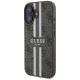 Guess 4G Printed Stripes MagSafe dėklas, skirtas iPhone 16, rudas