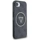 Guess IML Metal Glitter 4G Circle Triangle MagSafe dėklas iPhone 16e, juodas