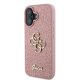Guess iPhone 16 dėklas Fixed Glitter Big 4G, rožinis