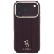 Guess Stripe Peony 4G Logo MagSafe dėklas iPhone 18 Pro / 17 Pro, bordo