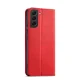 Atverčiamas dėklas Magnet Fancy Case skirtas Samsung Galaxy S23+ su stovu ir pinigine, raudonas