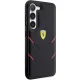 Ferrari Hot Stamp Lines dėklas Samsung Galaxy S23+ telefonui, juodas