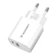 Wozinsky WGWCW USB-A USB-C 20W įkroviklis, baltas