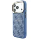 Guess Embossed 4G Classic MagSafe dėklas iPhone 17 Pro Max / 18 Pro Max, mėlynas