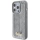 Guess dėklas iPhone 15 Pro Max telefonui Sequin Script Metal, sidabrinis