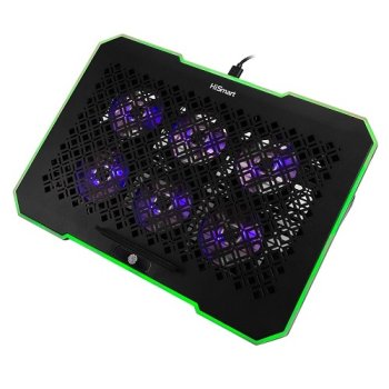 Nešiojamojo kompiuterio aušinimo padėklas HiSmart DCX-A16, 9-17", 6 RGB ventiliatoriai