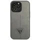 Guess Saffiano Triangle Logo dėklas telefonui iPhone 13 Pro Max 6.7\", sidabrinis