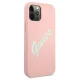 Guess Silicone Vintage Script dėklas iPhone 12 / 12 Pro, rožinis / žalias