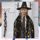 Wizard Halloween Costume Set (Cape + Hat) Black with Gold Stars