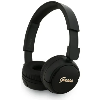 Guess Script Metal Logo belaidės ausinės, juodos