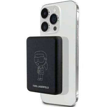 Karl Lagerfeld Ikonik MagSafe išorinė baterija 5000mAh, juoda
