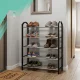 Loft stiliaus 5 aukštų batų lentyna, juoda