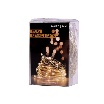 LED dekoratyvinė lempučių girlianda ant vielutės 10m 100 LED, šalta balta