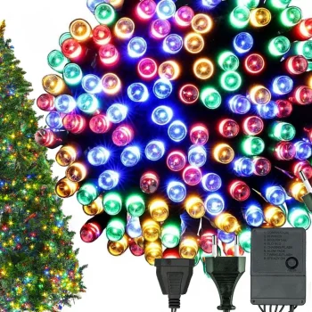 Vidaus Kalėdų eglutės girlianda 200 LED, įvairiaspalvė, 8 režimai
