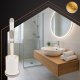 Ruhhy Silicone Toilet Brush with Holder, White