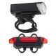RALLEX LED dviračio žibintų komplektas (priekinis ir galinis), USB, juodas