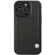 BMW dėklas iPhone 14 Pro Max telefonui Leather Blue Dots, juodas