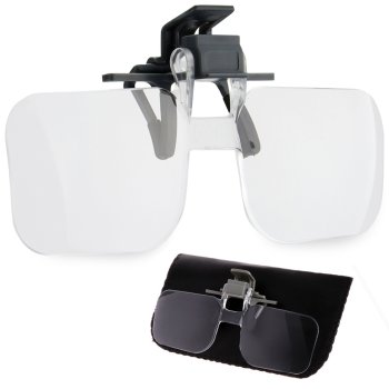 Reading Magnifier with Glasses Clip, 2x Magnification