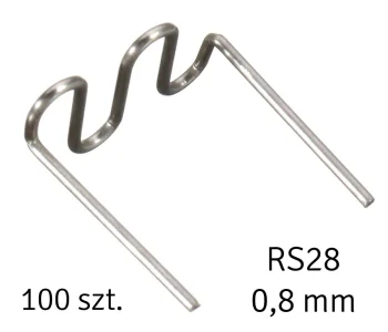 Sąsagėlės plastikui virinti RS28 0,8 mm, 100 vnt.