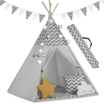 Nukido Tepee vaikiška palapinė su apšvietimu 108955, pilka