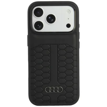 Dėklas iPhone 18 Pro / 17 Pro Audi Leather Case MagSafe, odinis, juodas