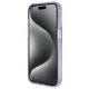 Guess dėklas iPhone 13 Pro Max telefonui su žiedu Ring Stand Script Glitter, violetinis