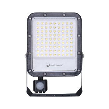 LED Floodlight with PIR Sensor PROXIM+ 50W 6500K 7500lm Forever Light, black