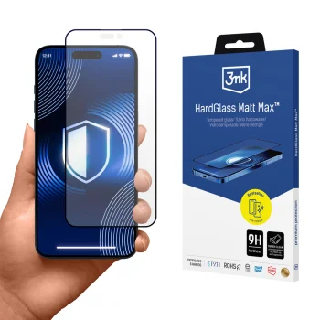 3mk HardGlass Matt Max matinis apsauginis stiklas, skirtas iPhone 15 Plus