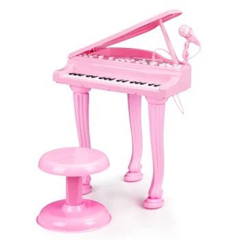 Kids Electronic Keyboard Piano with Microphone and Stool, 36 Keys