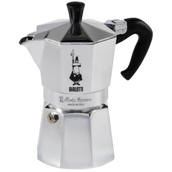 Bialetti Moka Express 4TZ Moka Pot, Silver/Black