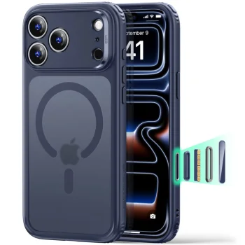ESR Classic Hybrid MagSafe dėklas iPhone 18 Pro / 17 Pro, matinė tamsiai mėlyna