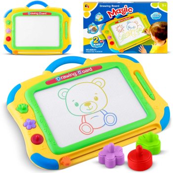 Ricokids magnetinė piešimo lenta vaikams, geltona