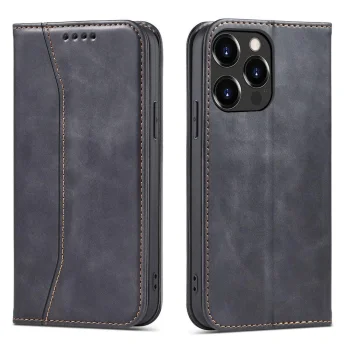 Atverčiamasis dėklas „Magnet Fancy Case“, skirtas „iPhone 14 Pro Max“, juodas