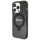 Guess Ring Stand Script Glitter MagSafe dėklas iPhone 14 Pro Max, juodas