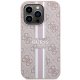 Guess 4G Printed Stripes MagSafe dėklas iPhone 15 Pro telefonui, rožinis