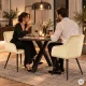 Minkštos veliūrinės kėdės su porankiais ModernHome, 2 vnt., smėlio spalvos