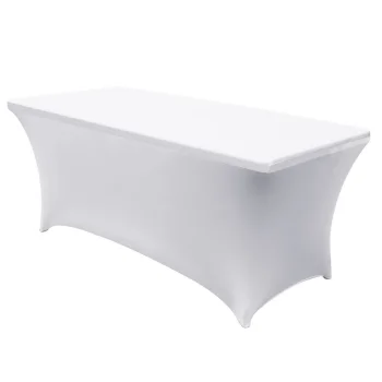 GreenBlue GB371 Elastic Catering Table Cover, 180x75x74cm, White