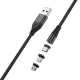 Maxlife MXUC-02 Magnetic 3-in-1 Cable USB to Lightning/USB-C/microUSB 1m 2A, Black