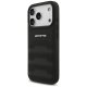 Mercedes AMG dėklas iPhone 17 Pro telefonui Leather Debossed Lines, juodas