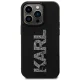 Karl Lagerfeld dėklas iPhone 15 Pro Max su 3D blizgiu logotipu, juodas