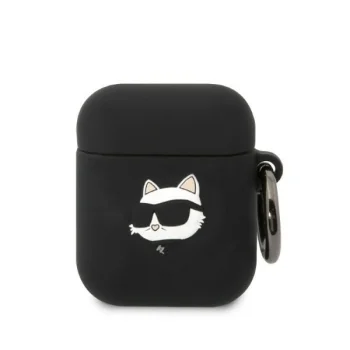 Karl Lagerfeld AirPods 1 / 2 Case Silicone Choupette Head 3D, Black